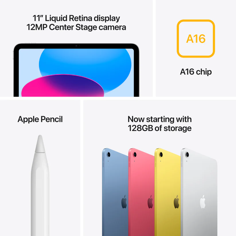 Apple iPad 11th A16 Gen 2025 Wi-Fi 256GB Silver - MD4G4 | Sharaf